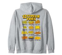 Types of Fries Retro French Fry Food Infographic Zip Hoodie