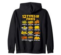 Types of Fries Retro French Fry Food Infographic Zip Hoodie
