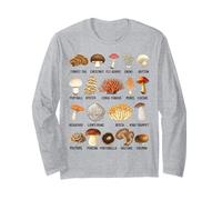 Types of Mushrooms Edible, Wild & Poisonous Fungi Long Sleeve T-Shirt