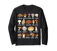 Types of Mushrooms Edible, Wild & Poisonous Fungi Long Sleeve T-Shirt