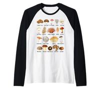 Types of Mushrooms Edible, Wild & Poisonous Fungi Raglan Baseball Tee
