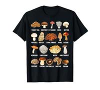 Types of Mushrooms Edible, Wild & Poisonous Fungi T-Shirt