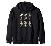 Types of Owls - Owl Species Identification Chart Zip Hoodie