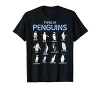 Types of Penguins Educational Sea Animal Science T-Shirt