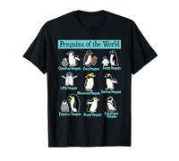 Types Of Penguins Penguin Lover Wildlife Arctic Seabird Fan T-Shirt