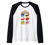 Types of Pie Funny Pi Day Math Teacher Geek 3.14 Math Pun Raglan Baseball Tee