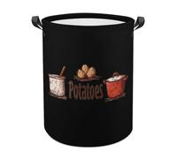 Types Of Potato Funny Laundry Baskets Collapsible Waterproof Clothes Hamper Storage Bins with Handles 13.8"x13.8"x17.3" 17.3"x17.3"x17.3"