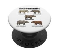 Types of Rhinoceros Species Educational Chart Wildlife Lover PopSockets Adhesive PopGrip