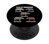 Types of Rhinoceros Species Educational Chart Wildlife Lover PopSockets Adhesive PopGrip