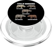 Types of Rhinoceros Species Educational Chart Wildlife Lover PopSockets PopGrip for MagSafe
