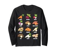 Types of Root Vegetables Food Chart Long Sleeve T-Shirt