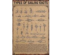 Types Of Sailing Knots Metal Tin Signs Knowledge Popular Science Chart Metal Poster Science Education Plaque For School Climbing Camping Sailing Farm Garden Hospital Fishing Home Wall Decor 8x12 Inch