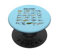 Types of Sharks Alphabet A-Z ABC Shark Identification PopSockets Adhesive PopGrip