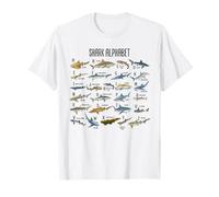 Types of Sharks Alphabet A-Z ABC Shark Identification T-Shirt