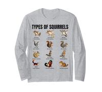 Types of Squirrels Identification Chart Species of Squirrels Long Sleeve T-Shirt