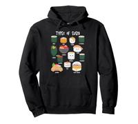 Types of Sushi Kawaii Set Japanese Food Nigiri Sashimi Otaku Pullover Hoodie