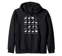 Types of Swans - Global Swan Species Chart Ornithology Zip Hoodie