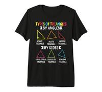 Types of Triangles By Angles Shapes Math Geometry Teacher Premium T-Shirt