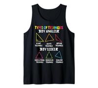 Types of Triangles by Angles Shapes Math Geometry Teacher Tank Top