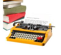 Typewriter Building Set - Retro Mechanical Printer Model Construction Bricks, Classic Office Machine Assembly Kit | Nostalgic Desk Display Collectible, Creative Engineering Build Gift