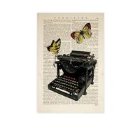 Typewriter Dictionary Art with Butterflies Canvas Poster Wall Art Decor Print Picture Paintings for Living Room Bedroom Decoration 20x30inch(50x75cm)