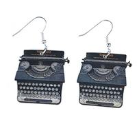 Typewriter Keys Earrings Miniblings Writing Old Letters Author Wood Writer