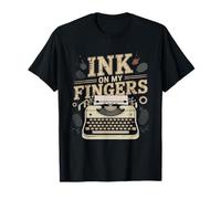 Typewriter Ribbon Ink Fingertips Real Writers Use Manual T-Shirt
