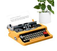 Typewriter Toy Building Block | Typewriter Building Set - Develops Cognitive Skills, Collectible Retro Display Model, 14.6x11.9cm Size + Mechanical Action, High Qualiity ABS Plastiic Brick Elements