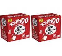 Typhoo • 80 Premium Black Tea Bags • Ethically Sourced Tea Leaves • Packed in the UK • Refreshing Everyday Blend • Bold and Full of Flavour (Pack of 2)