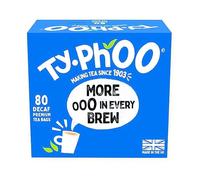 Typhoo Decaf Luxury Tea Bags 80 Pack 250g - Smooth & Full-Flavour Decaffeinated Black Tea - Everyday Brew - Includes Gifty Goodness Shopping List