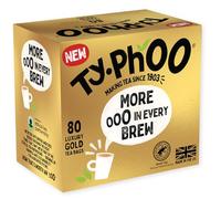 Typhoo Gold • Luxury Black Tea • 80 Tea Bags • Smooth, Full-Bodied Taste • Everyday Blend • Rainforest Alliance Certified • Ethical Sourcing • Crafted for Everyday Luxury • Made in the UK