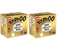 Typhoo Gold • Luxury Black Tea • 80 Tea Bags • Smooth, Full-Bodied Taste • Everyday Blend • Rainforest Alliance Certified • Ethical Sourcing • Crafted for Everyday Luxury • Made in the UK (Pack of 2)