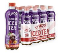 Typhoo • Iced Tea • Mango Flavour • 500ml x 12 • Ready-to-Drink Ice Tea • Juicy & Bursting with Flavour • Made with Northumbrian Spring Water & Real Fruit Juice in the UK • Low Calorie