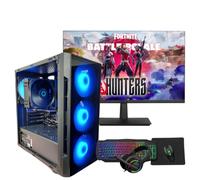 Typhoon 5.8 Intel Core i5 8400 Gaming PC, 16GB RAM, 256GB SSD+1TB HDD, GT1030 2GB Graphics Card, Win 11 Pro, 24" HD Monitor RGB Keyboard Headset High Performance Gaming Streaming