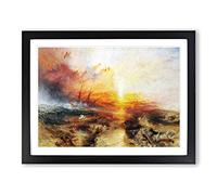 Typhoon Coming By Joseph Mallord William Turner Classic Painting Framed Print | A4 Black Framed Wall Art | Ready to Hang | Classic Historical Picture | Living Room Bedroom Lounge Office