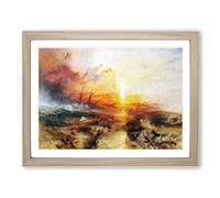 Typhoon Coming By Joseph Mallord William Turner Classic Painting Framed Print | A4 Oak Framed Wall Art | Ready to Hang | Classic Historical Picture | Living Room Bedroom Lounge Office