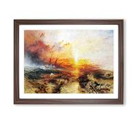 Typhoon Coming By Joseph Mallord William Turner Classic Painting Framed Print | A4 Walnut Framed Wall Art | Ready to Hang | Classic Historical Picture | Living Room Bedroom Lounge Office