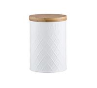 Typhoon Embossed Sugar Storage Canister, White, 16cm