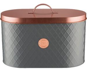 Typhoon Henrik Bread Bin Grey Steel & Copper 10L 34x20x18cm Storage 1401.685