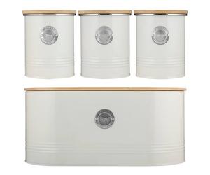 Typhoon Living 4 Piece Storage Set Tea, Coffee, Sugar & Bread Cream