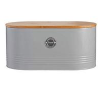 Typhoon Living Bread Bin with Lid, Grey, 33.5 x 18 x 16cm