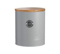 Typhoon Living Cookie Biscuit Treats Jar Cannister Storage Bamboo Lid Grey Store