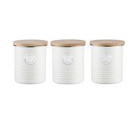 Typhoon Living Cream Tea Coffee Sugar Storage Set with Select Homeware Jumbo Tea Towel