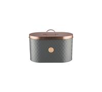 Typhoon Living Lid Bread Bin, Stainless-Steel, Grey/Copper, 34 x 18.5 x 20 cm