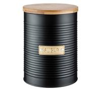 Typhoon Living Otto Airtight Sugar Storage Canister with Bamboo Lid, 1.4 Litre, Matte Black / Gold