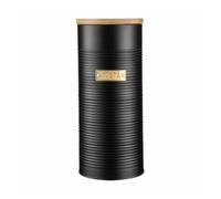 Typhoon Living Otto Pasta Storage Canister with Bamboo Lid, 11 x 27 cm, Matte Black/Gold, One