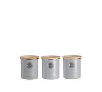 Typhoon Living Tea, Coffee And Sugar Storage Canisters - Grey Grey