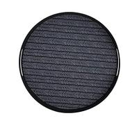 Typhoon Monochrome Bio-Plastic Serving Tray | Round Sustainable Serving Tray with Chevron Detail | Classic Black, 384mm x 384mm x 51mm