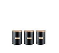 Typhoon Living Otto Airtight Tea Storage Canister with Bamboo Lid, 1.4 Litre, Matte Black / Gold