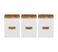 Typhoon Otto Square White Set of 3 Tea, Coffee & Sugar Storage Canisters White